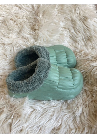 Akınal Bella Ortopedik Ultra Yumuşak Yünlü Unisex Ev Terliği Nil Yeşili