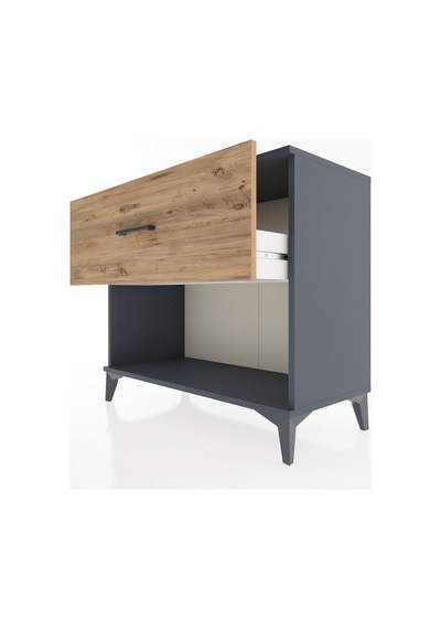 Hyperion Şifonyer Tek Çekmeceli 88x44x80 Antrasit-çam Antrasit