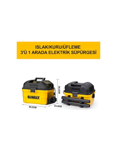Dewalt Dxv15t 1100w 15lt Taşınabilir Islak Ve Kuru Elektrikli Süpürge