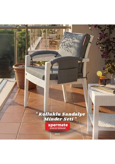4 Parçalı Sırtlıklı Sandalye Minderi 46 X 46 Cm Kol Pedli Su Ve Leke İtici Bağcıklı Bahçe Balkon Minderi Seti Antrasit Çok Renkli