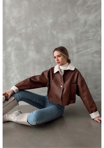 Verymoda Nubuk Yakası Kürklü F1577 Taba