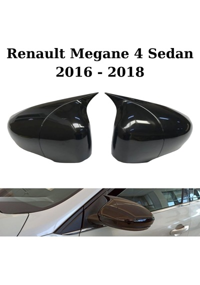 Renault Megane 4 Sedan 2016 2017 2018 Uyumlu Araca Özel Yarasa Batman Piano Black Ayna Kapağı Takımı