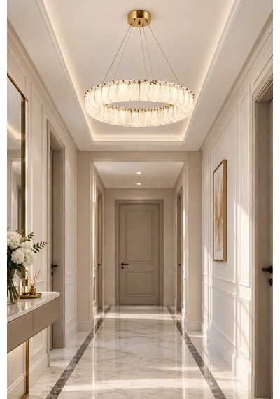 Modern Premıum Led Gold Sarkıt Avize Luxury Salon Yemek Odası Avizesi 60w Beyaz