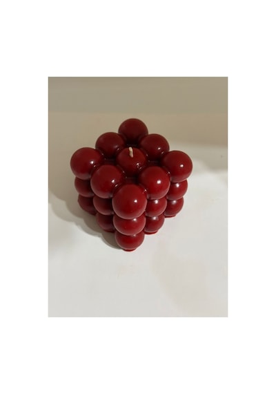Şeffaf Kutulu Kırmızı Bubble Mum-doğal Soya Wax Dekor Mum Düğün, Nişan, Kına,hediyelik Kırmızı