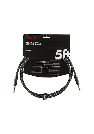 Fender Deluxe Series Instrument Cable Black Tweed - 1.5 Metre Ens
