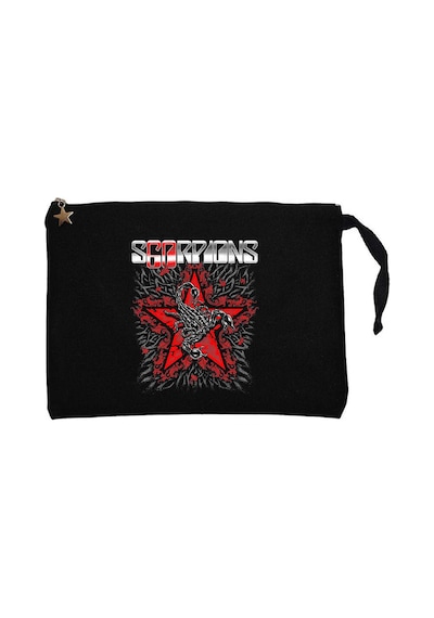 Scorpions Red Star Siyah Clutch Astarlı Cüzdan / El Çantası