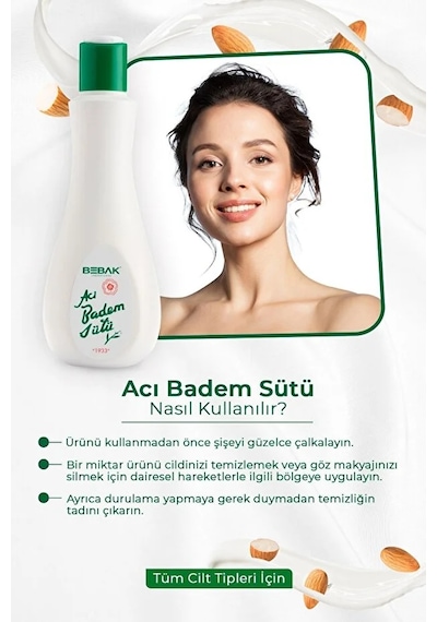 Yüz Temizleme Sütü Aci Badem 215 Ml Şişe