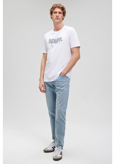 Mavi Erkek T Shirt 067114-620 Beyaz Beyaz