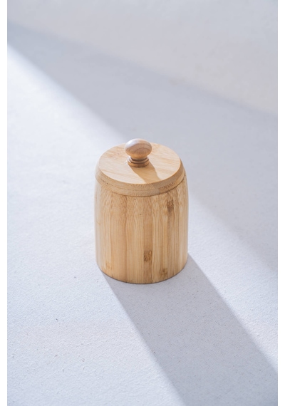 Acar Bambu Kapaklı Kavanoz - 12 Cm Kahverengi