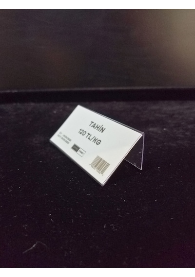 10 Adet Pvc Etiketlik Ürün Önü İsimlik 6x3 Cm Açılı Ürün Tanıtım