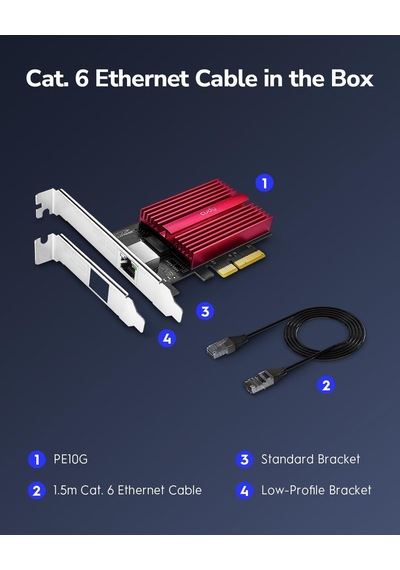Pe10g Wol 10.000mbps Multi-gigabit Pcı Express Ethernet Ağ Kartı