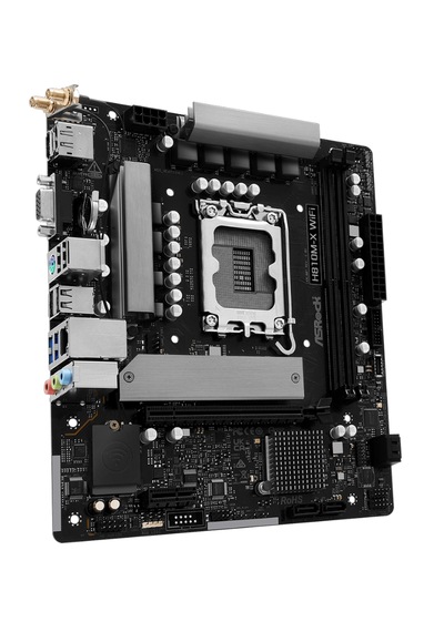 Asrock H810m-x Wıfı 6400mhz Ddr5 Soket 1851 M.2 Usb 3.2 Hdmı D-sub Matx Anakart