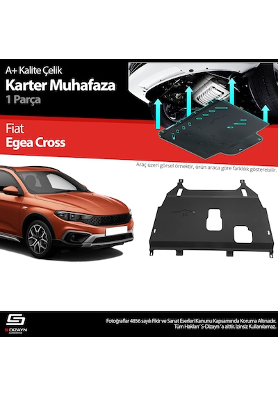 S-dizayn Fiat Egea Cross Çelik Karter Muhafaza Koruma 2020 Üzeri A+ Kalite