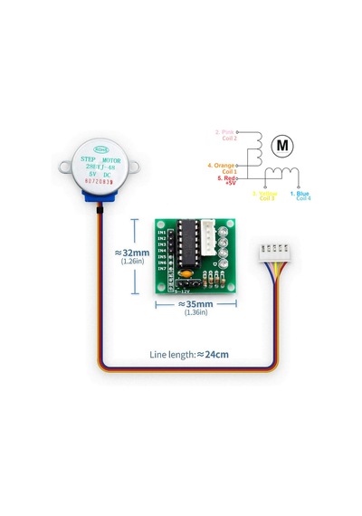 5V 28Byj48 Step Motor + Uln2003A Sürücü Kartı