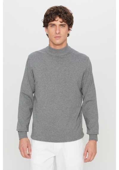 AC&Co / Altınyıldız Classics Erkek Grı Melanj Pamuklu Standart Fit Normal Kesim Yarım Balıkçı Yaka Triko Kazak Gri Melanj AC&Co / Altınyıldız Classics Erkek Grı Melanj Pamuklu Standart Fit Normal Kesim Yarım Balıkçı Yaka Triko Kazak Gri Melanj