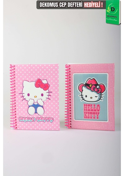 X Dekomus Lisanslı Hello Kitty Özel Tasarım A6 Bloknot Çizgisiz 80 Yaprak Tek Adet Altın
