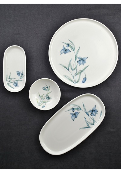 Felisya 14 Parça Porselen Kahvaltı Takımı Beyaz - Mavi