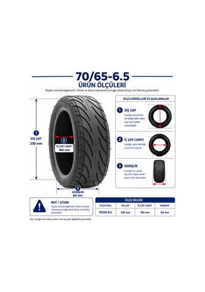 Vega H-413 70/65-6.5 Tubeless Elektrikli Scooter Dış Lastik