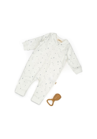 Babycosy Organic Wear Bebek Uzun Kollu Tulum %100 Organik Pamuk - Yenidoğan - Csy8032 Ecru