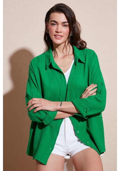 Lela Pamuklu Regular Fit Müslin Bayan Gömlek Cf25S166905 Benetton