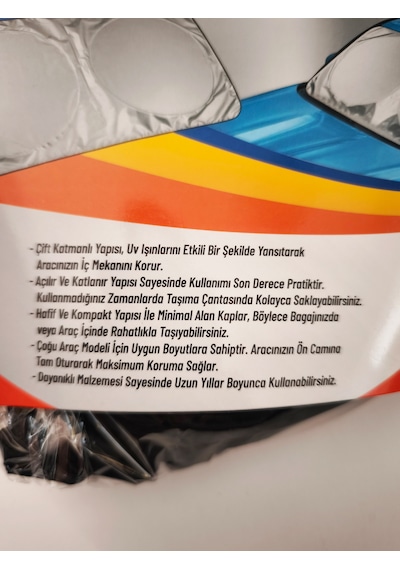Oto Cam Güneşlik Miflonlu Katlanır 150x70cm