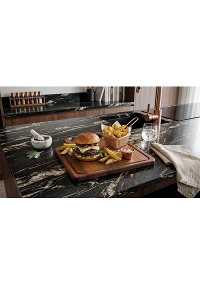 Fam Wood Art %100 Doğal Çam Steak Tahtası Hamburger Tabağı Kahverengi