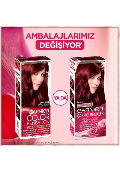 Çarpıcı Renkler, 5.62 Parlak Lal Kızılı, Kalıcı Krem Saç Boyası, Demikit