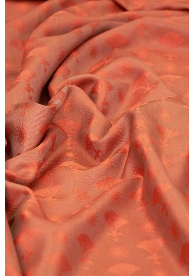 Imannoor Karanfil Monogram Turuncu İpek Şal 68x200 Orange