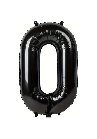 Beysüs Siyah 0 Rakam Folyo Balon 80 Cm Siyah