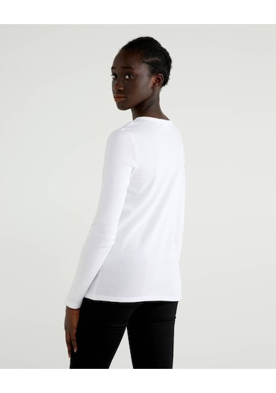 United Colors of Benetton Benetton Kadın Yazılı Uzun Kol Tshırt Kadın Sweatshirt