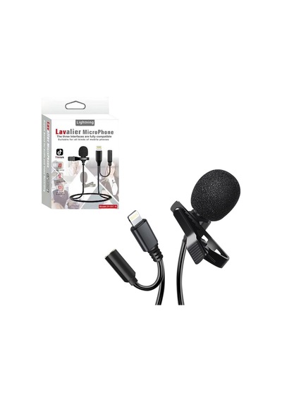 Powermaster Jh-041-a Lıghtnıng Girişli Ve Kulaklık Girişli Youtuber Yaka Mikrofonu-68391