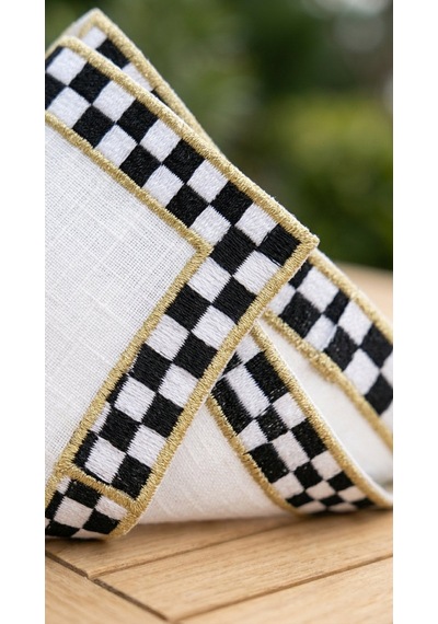 Montea Check Embroidered Kokteyl Peçetesi