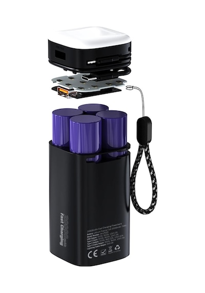 Intouch 20000 Mah 22.5w Pd Hızlı Kablolu Kamp Lambası Outdoor Serisi Powerbank Siyah