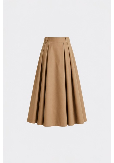 Suud Collection Camel Ball Volümlü Uzun Etek
