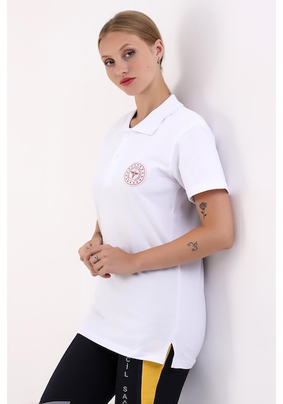 112 Acil Sağlık Yakalı Tshirt Kısa Kol Baskılı - Beyaz-12762 Beyaz
