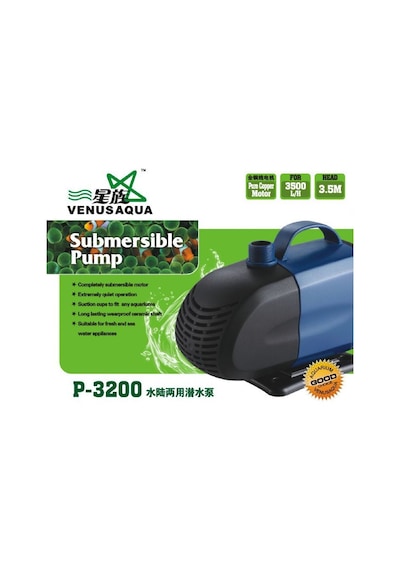 Venusaqua P3200 Akvaryum Sump Kafa Motoru 3500 Lt / H 60W