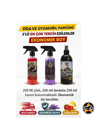 Çilek Lavanta Kavun Oda Ve Otomobil 3 Lü Ekonomik Paket Lavanta