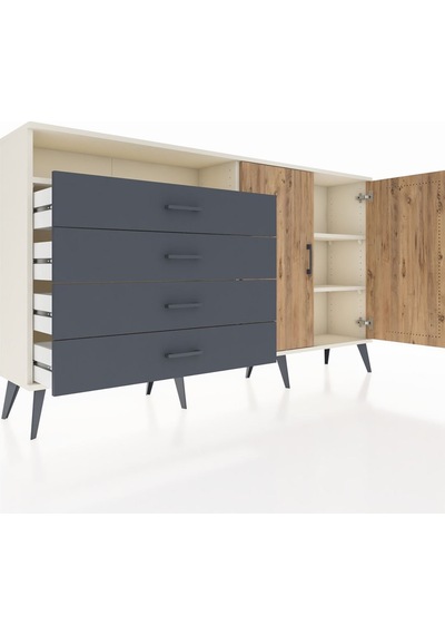 Arges Konsol 3 Raflı 4 Çekmeceli 2 Kapaklı 176x30x99 Aytaşı-çam/a Aytaşı-çam/antrasit Arges Konsol 3 Raflı 4 Çekmeceli 2 Kapaklı 176x30x99 Aytaşı-çam/a Aytaşı-çam/antrasit