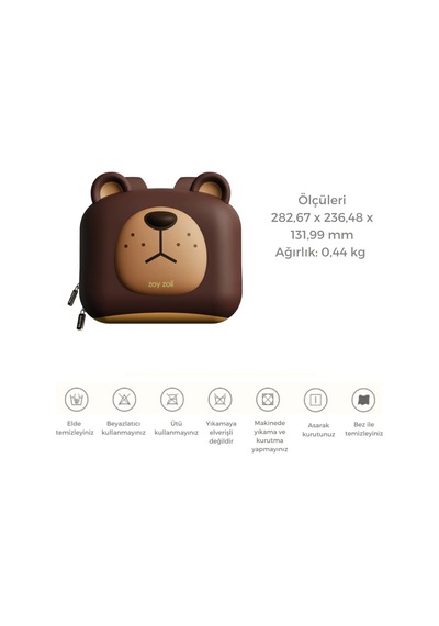 Zoyzoıı Forest Serisi Cute Big Brown Sırt Çantası / Bear Çok Renkli