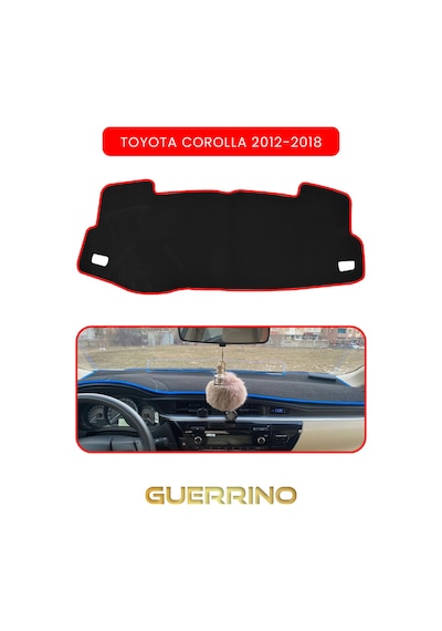 Toyota Corolla 2012-2018 Torpido Koruma Halısı Kırmızı Kenar