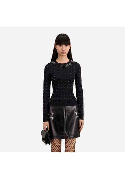 The Kooples Kadın Zımba Detaylı Bisiklet Yaka Siyah Kazak