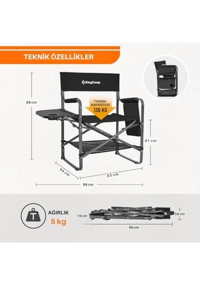 Ash Compact Katlanır Kamp Sandalyesi Black Çok Renkli