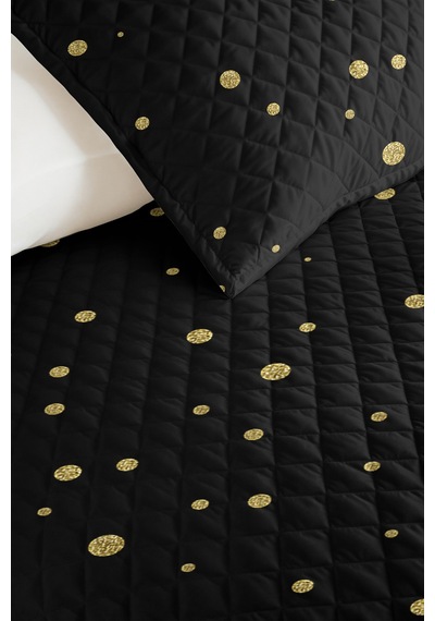 Siyah Puantiyeli Modern Genç Odası Tek Kişilik Pike Takımı - Altın Geometrik 160x220 Cm Yatak Örtüsü Eski Seramik Parıltısı Siyah Puantiyeli Modern Genç Odası Tek Kişilik Pike Takımı - Altın Geometrik 160x220 Cm Yatak Örtüsü Eski Seramik Parıltısı