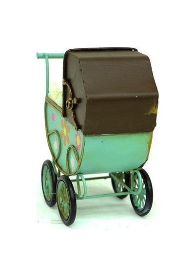 Dekoratif Metal Bebek Arabası Biblo Vintage Hediyelik Arbltgspbl53wıkoa20