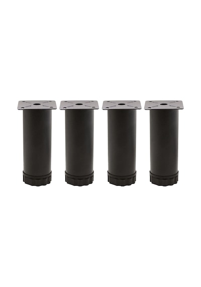 Badem10 Ayarlanabilir Mobilya Kanepe Baza Koltuk Metal Destek Yükseltici Ayağı 12 Cm Siyah Metal Ayak 4 Adet 6395751