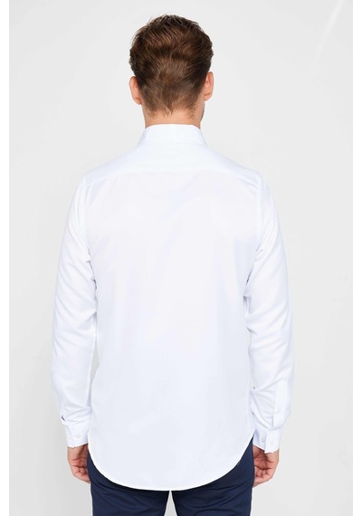 Tudors Slim Fit Uzun Kollu Non-ıron Ütü Gerektirmez Beyaz Erkek Gömlek-30456-beyaz Beyaz