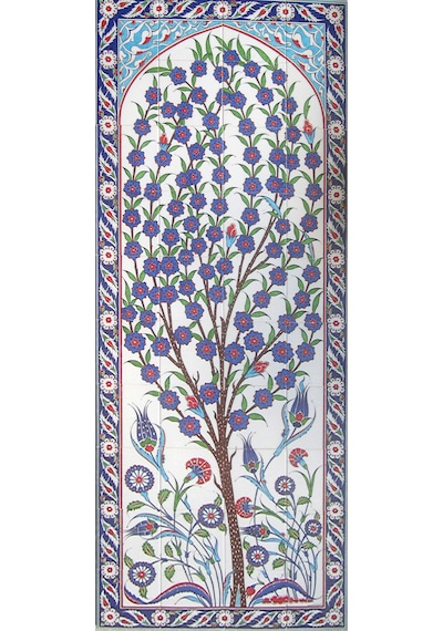 Armada Çini 80x200 Cm Ed 641 Hayat Ağacı El Dekoru Çini Pano
