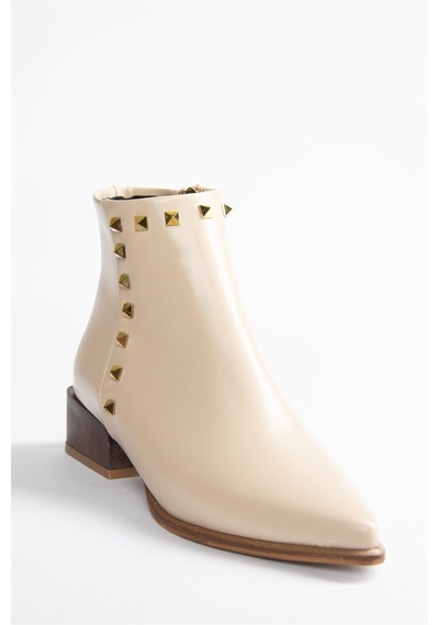 Fox Shoes Bej Zımba Detaylı Kadın Bot N820032309 Bej