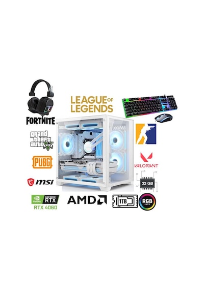 MSI DFS Gaming DS2026W 00305 R7-5700X B550M-RTX4060 8 GB 32 GB 1 TB SSD Free Dos Masaüstü Oyuncu Bilgisayı
