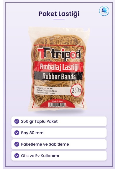 Paket Lastiği 250 Gr Ambalaj Boy 80 Mm Paketleme Ve Sabitleme İşl